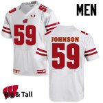 Men's Wisconsin Badgers NCAA #59 Tyler Johnson White Authentic Under Armour Big & Tall Stitched College Football Jersey LM31E70VF